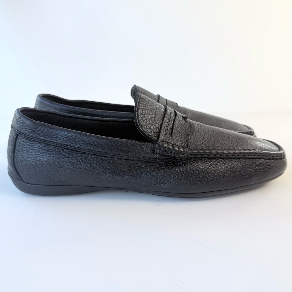 Moreschi Panama Black Deerskin Leather Slip-On Loafers 8.5 US